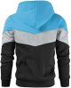 Men's Novelty Color Block Pullover Hoodie Long Sleeve Casual Sweatshirt with Pocket