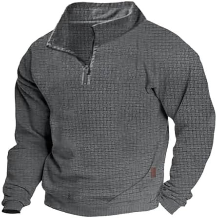 Men's Loose Pullover Casual Print Long Sleeve Stand Sweatshirt Mens Winter Hoodies